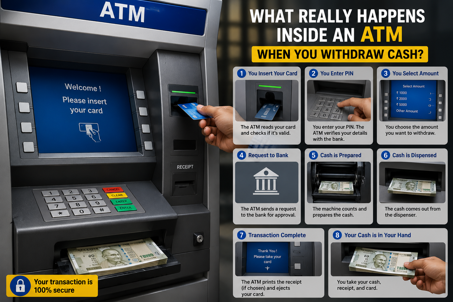 🏧 What Really Happens Inside an ATM When You Withdraw Cash?