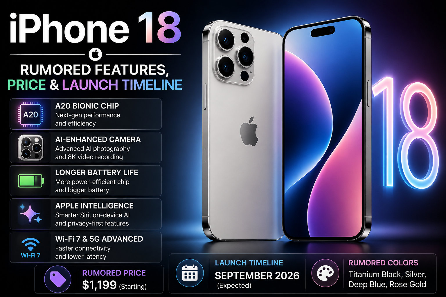 iPhone 18: Rumored Features, Price & Launch Timeline