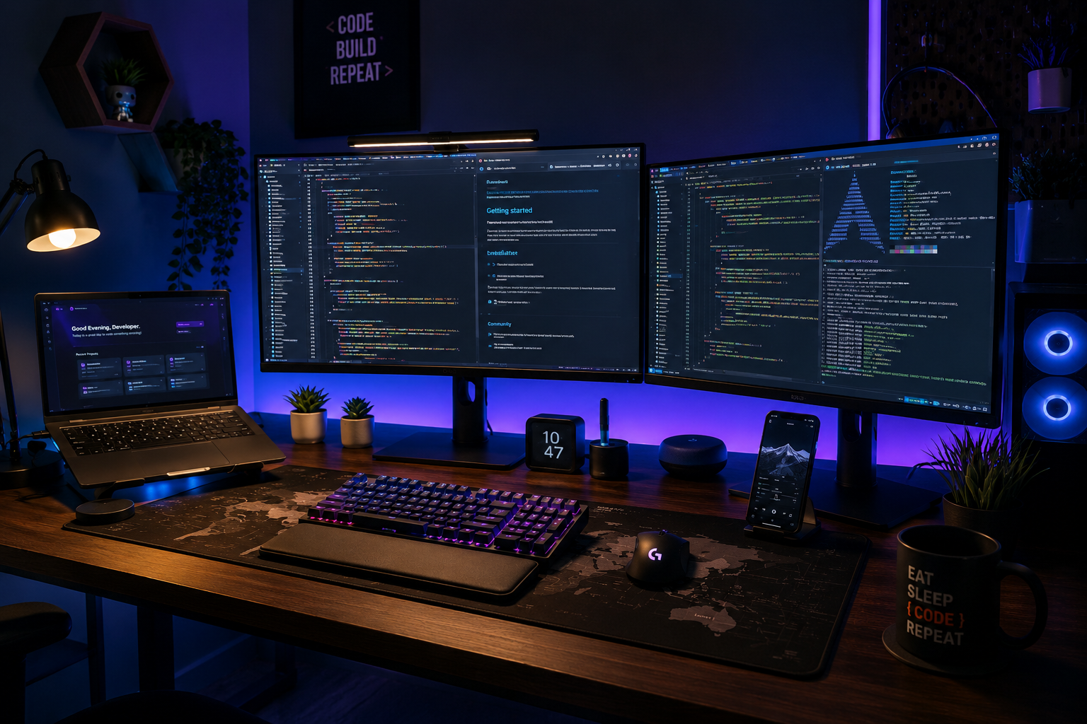 Programmer setup with multiple monitors